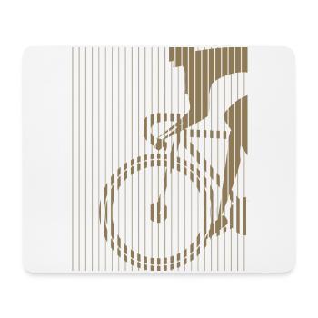 Silhouette cycliste dans le style du Bauhaus - Tapis de souris (format paysage) - blanc - Devant