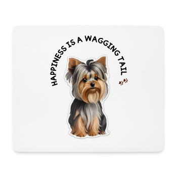 Yorkie avec joie et joie de vivre - Tapis de souris (format paysage) - blanc - Devant