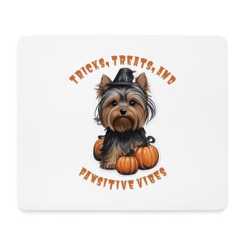 Halloween Magic: Yorkie in a Witch's Hat - Mouse Pad (horizontal) - white - Front
