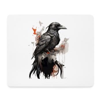 Illustration mystique de Corbeau noir - Tapis de souris (format paysage) - blanc - Devant