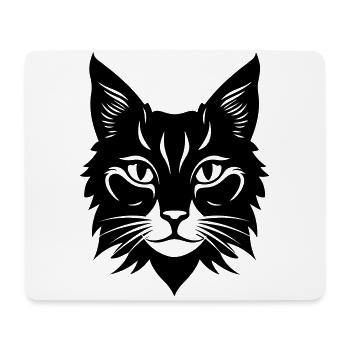Tête de Portrait de chat - Tapis de souris (format paysage) - blanc - Devant