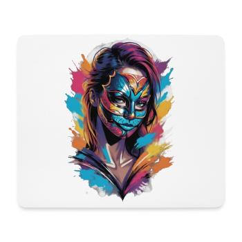 Colourfully veiled: The mask wearer - Mouse Pad (horizontal) - white - Front