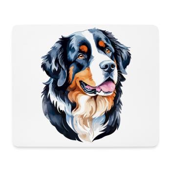 Berner Sennenhund Wasserfarben - Mousepad (Querformat) - Weiß - Vorne