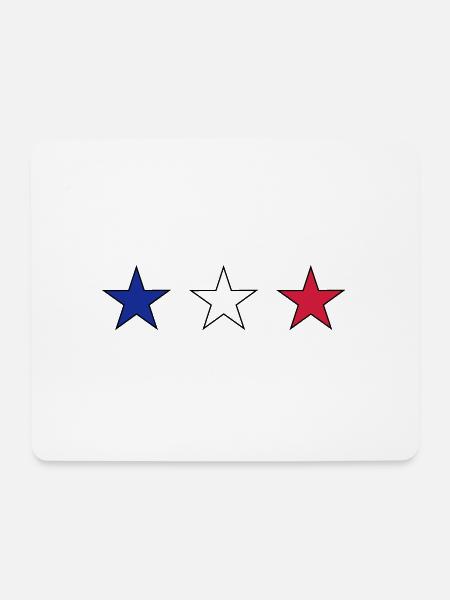 Frankreich drei Sterne in blau-weiss-rot - Mousepad (Querformat) - Weiß