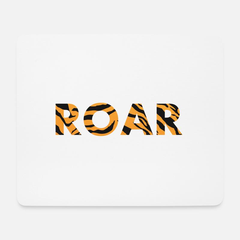 ROAR Gebrüll Schriftzug Tiger Muster Streifen - Mousepad (Querformat) - Weiß