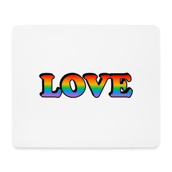 Regenbogen-Text LOVE LGBT Pride Month - Mousepad (Querformat) - Weiß - Vorne