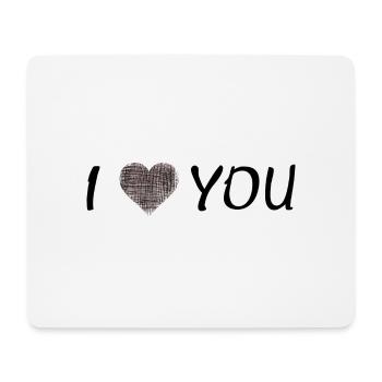 I Love You - Mousepad (Querformat) - Weiß - Vorne