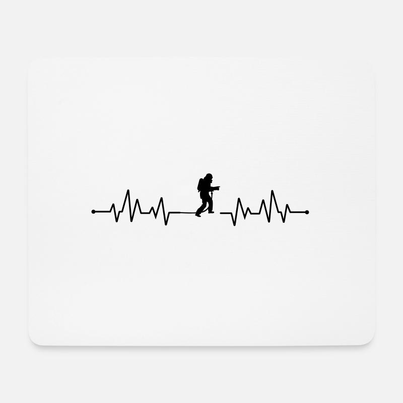 Herzschlag feuerwehrmann - Mousepad (Querformat) - Weiß