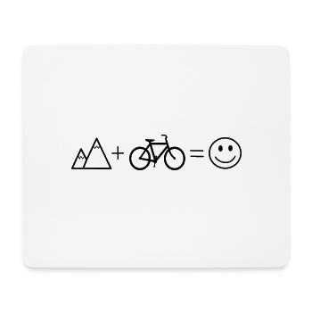 Mountains + Bike = Happiness - Mouse Pad (horizontal) - white - Front