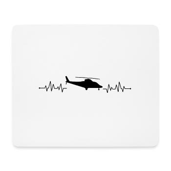 hélicoptère hélicoptère battement de coeur - Tapis de souris (format paysage) - blanc - Devant