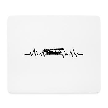 Herzschlag feuerwehr Drehleiter - Mousepad (Querformat) - Weiß - Vorne