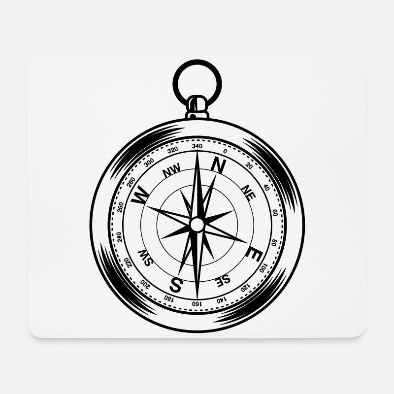 kompass symbol form - Mousepad (Querformat) - Weiß