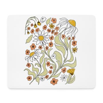 Boho Wildflower Tshirt femme, Vintage Wildflower - Tapis de souris (format paysage) - blanc - Devant
