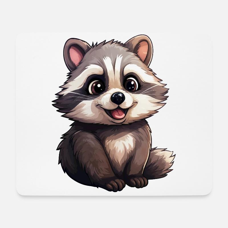 Baby Waschbär - Mousepad (Querformat) - Weiß