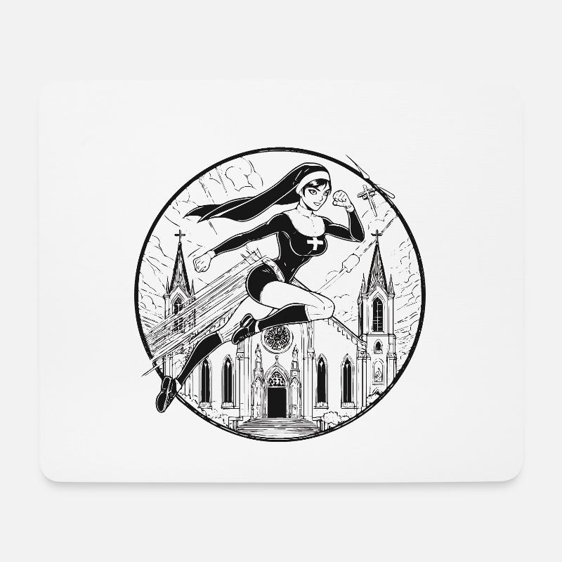 Nonne - Frauen im Dienst Gottes – Nonnen Design - Mousepad (Querformat) - Weiß