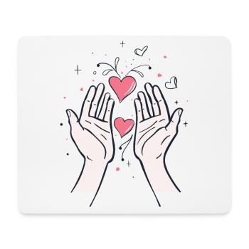 Hearts Heart Motif Love I Love Hands Romantic - Mouse Pad (horizontal) - white - Front