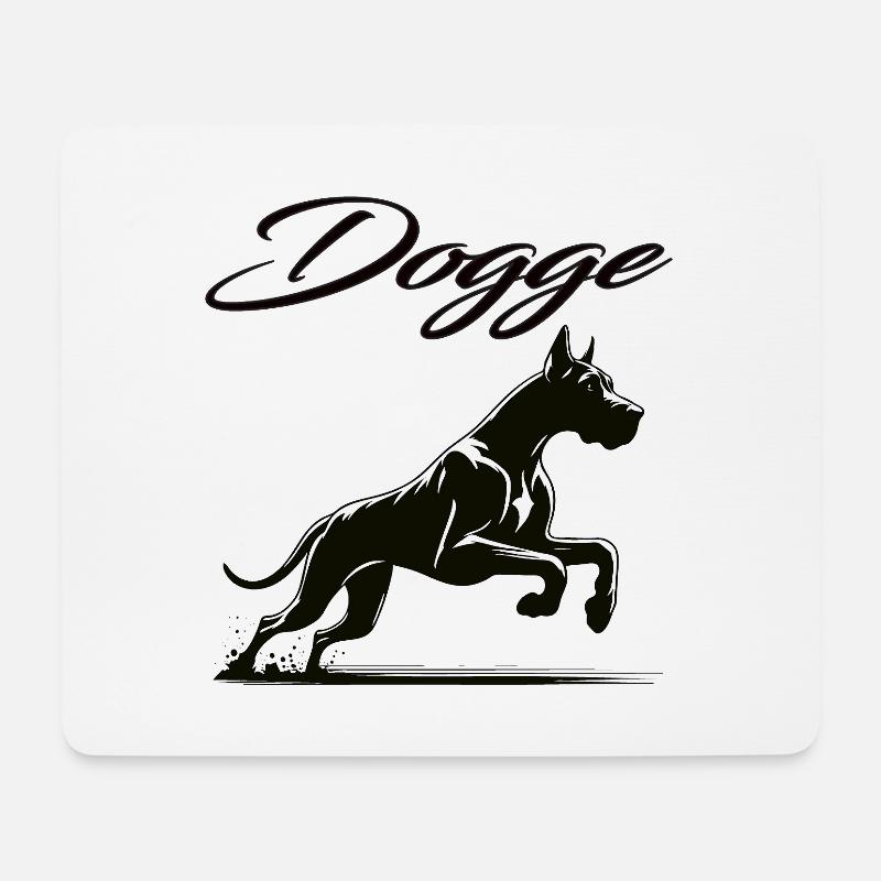 Stolz auf meine Dogge – Majestätisch, treu, sanft - Mousepad (Querformat) - Weiß