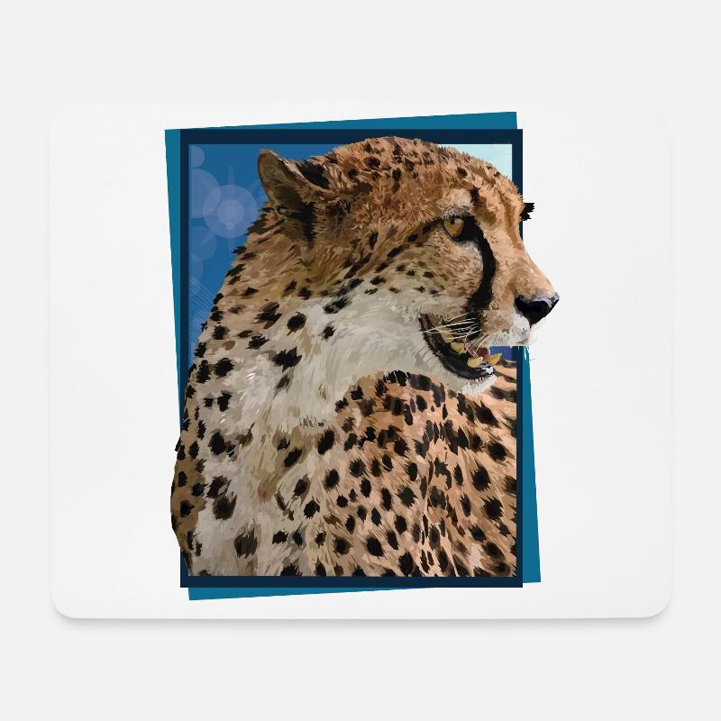 Gepard - Mousepad (Querformat) - Weiß