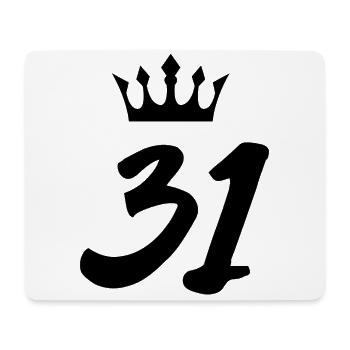 31 Couronne numérique - Tapis de souris (format paysage) - blanc - Devant