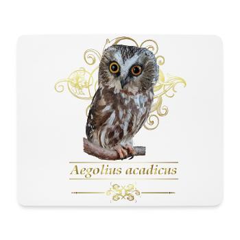 Hibou du Nord - Tapis de souris (format paysage) - blanc - Devant