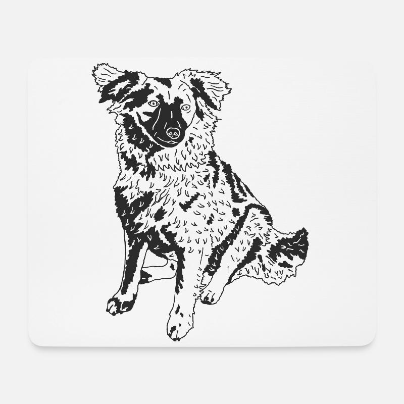 Mischlingshund - Mousepad (Querformat) - Weiß