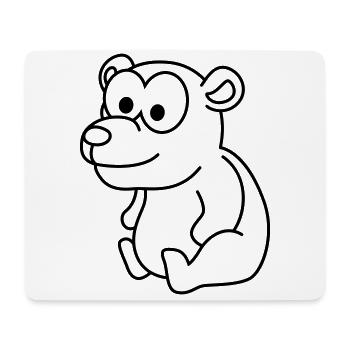 Bande dessinée Bear - Tapis de souris (format paysage) - blanc - Devant