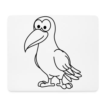 Crow Comic Animal - Mouse Pad (horizontal) - white - Front