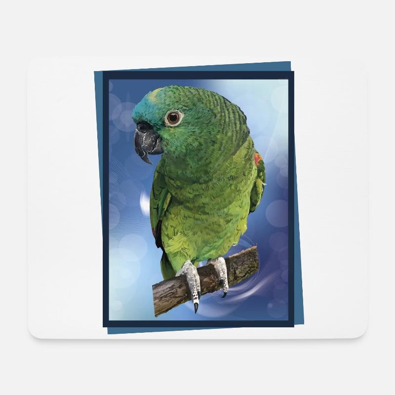 Die Blaustirnamazone - Mousepad (Querformat) - Weiß