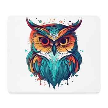 Colorful owl boho indie - Mouse Pad (horizontal) - white - Front