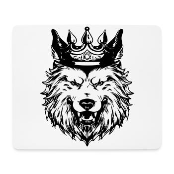 Roi tête de couronne de loup - Tapis de souris (format paysage) - blanc - Devant