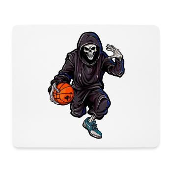 Skull skull in jogging suit with basketball - Mouse Pad (horizontal) - white - Front