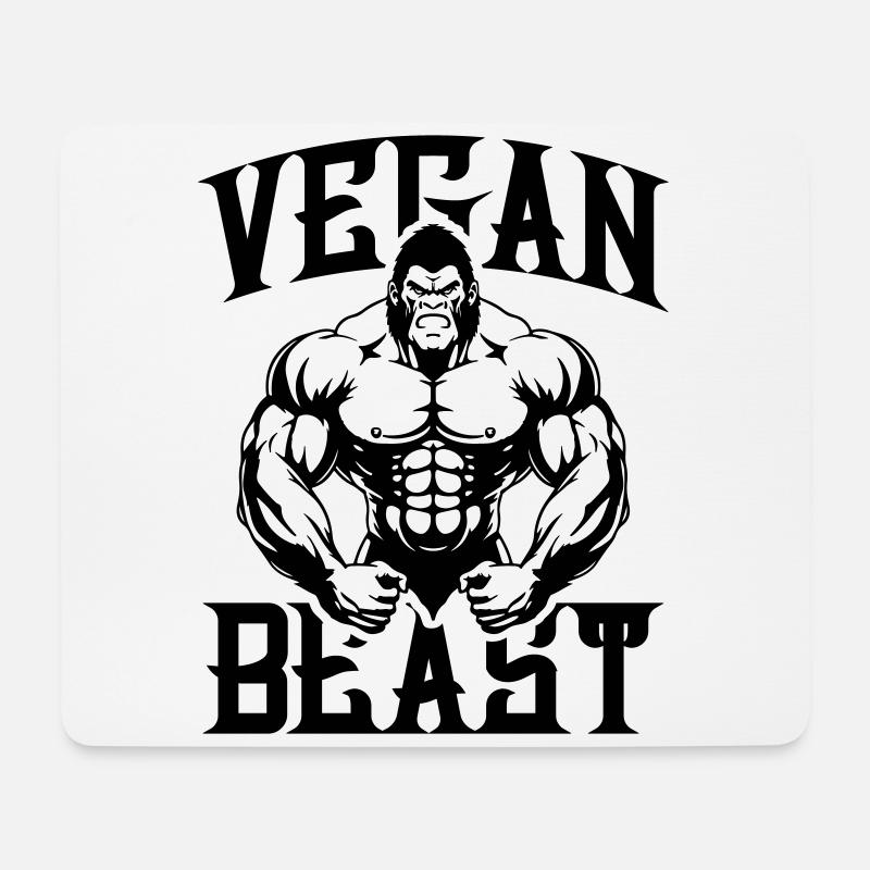 Gorilla Vegan Beast - Mousepad (Querformat) - Weiß