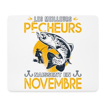 pêcheur Anniversaire Novembre cadeau pêche pecheur - Tapis de souris (format paysage) - blanc - Devant