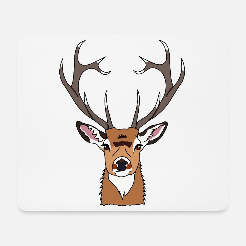 Hirsch - Mousepad (Querformat) - Weiß