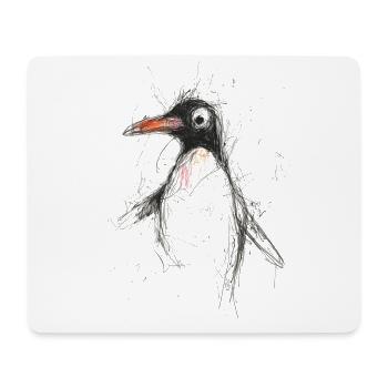Cute Penguin - Hand Drawn Sketch Art Shirt - Mouse Pad (horizontal) - white - Front