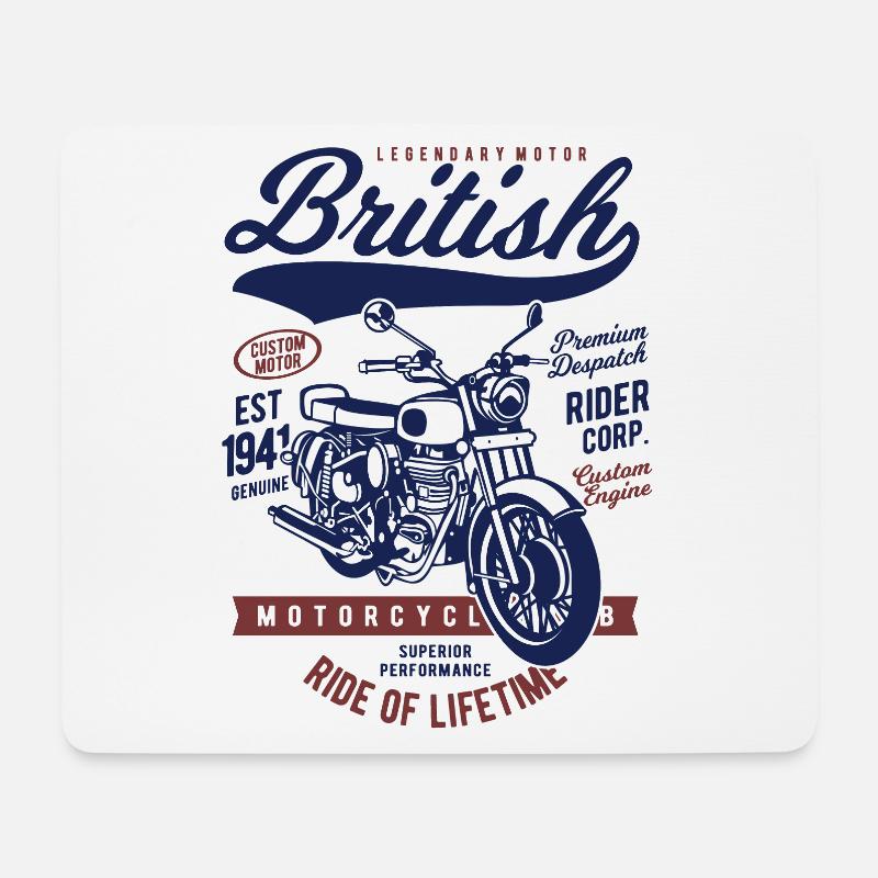 British Motorcycle - Mouse Pad (horizontal) - white