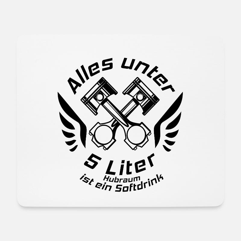 V8 Motor Engine US Car Muscle Car Hubraum 5 Liter - Mousepad (Querformat) - Weiß