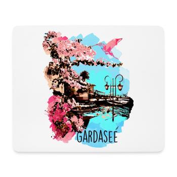 lake garda,illustration,landscape, italy,watercolour - Mouse Pad (horizontal) - white - Front