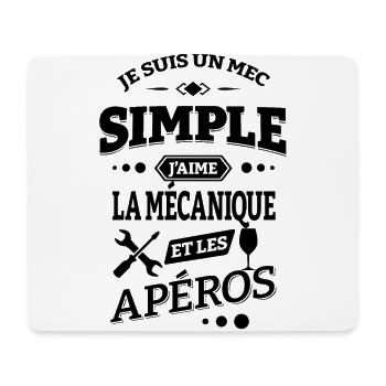 J'AIME LA MECANIQUE ET LES APÉROS - Tapis de souris (format paysage) - blanc - Devant