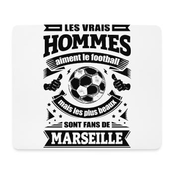 LES VRAIS HOMMES SONT FANS DE MARSEILLE - Tapis de souris (format paysage) - blanc - Devant