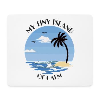 Palmier, plage et mer - ma petite île de calme - Tapis de souris (format paysage) - blanc - Devant