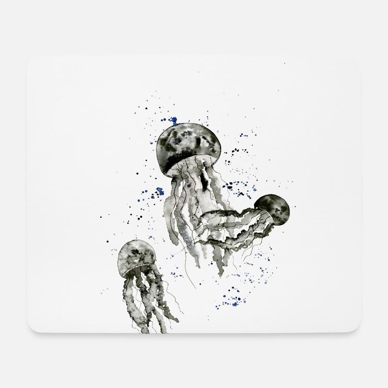 Quallen - Mousepad (Querformat) - Weiß