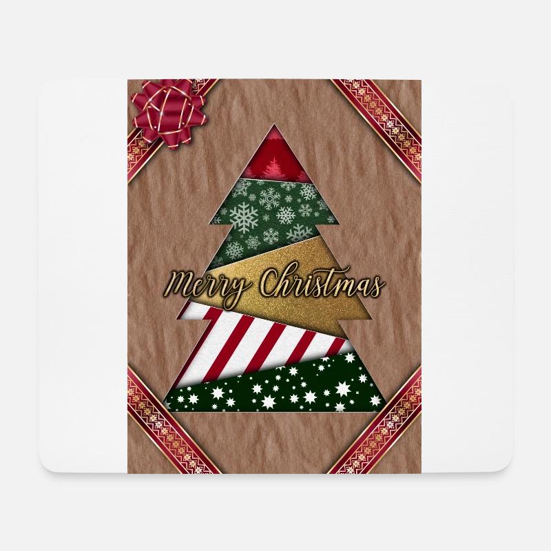 Merry Christmas- Fröhliche Weihnachten papercut - Mousepad (Querformat) - Weiß