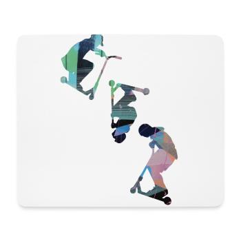 Stuntscooter,Trickscooter,tricks,stunt,e-scooter - Mousepad (Querformat) - Weiß - Vorne