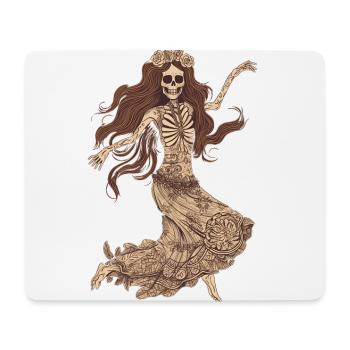 Cheerful 60s 70s Hippie Skeleton - Mouse Pad (horizontal) - white - Front