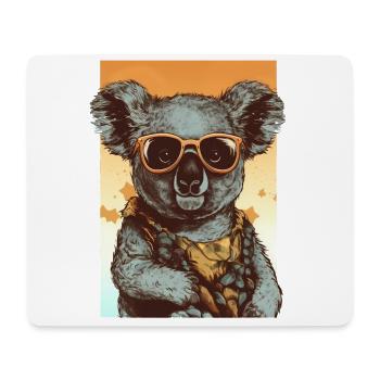 Cool koala with sunglasses and Hawaiian shirt - Mouse Pad (horizontal) - white - Front