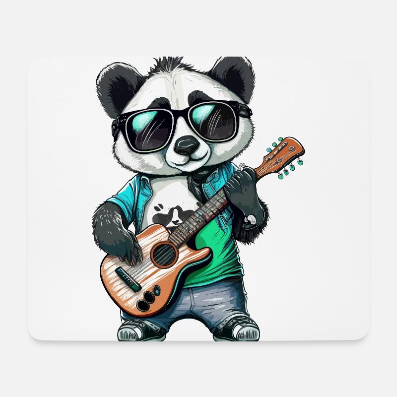 Panda Wippe - Mousepad (Querformat) - Weiß