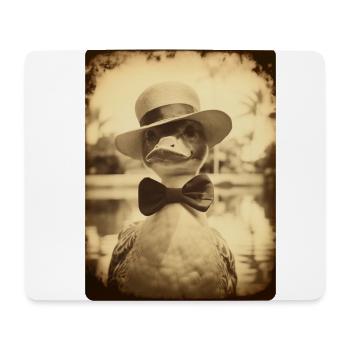 Sir Waddleberry Quackington entspannt sich am Pool - Mousepad (Querformat) - Weiß - Vorne