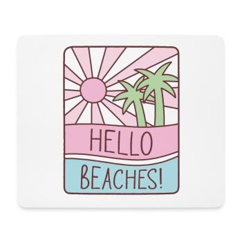 Drôle Hello Plages Pun Sunshine Pastel Été - Tapis de souris (format paysage) - blanc - Devant