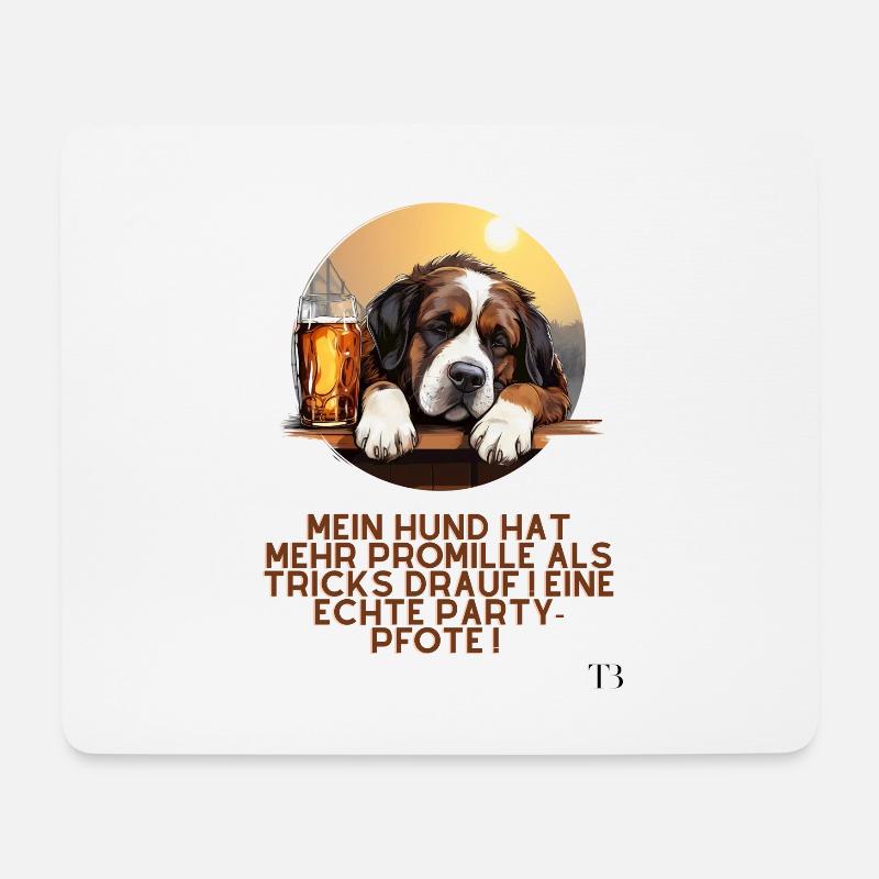 Mein Hund, die Partypfote ! - Mousepad (Querformat) - Weiß